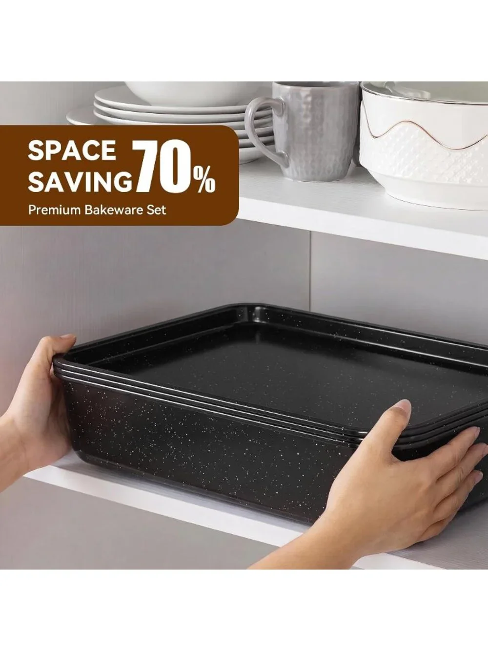 13-Piece Black Includes Cookie Sheet with Rack Cake Pan Nonstick Bakeware Sets